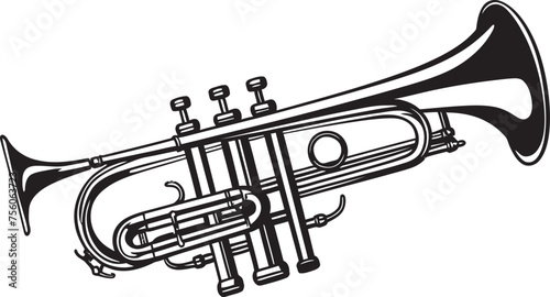 Melody Maker Music Trumpet Symbol Brass Beauty Trumpet Icon Vector Design