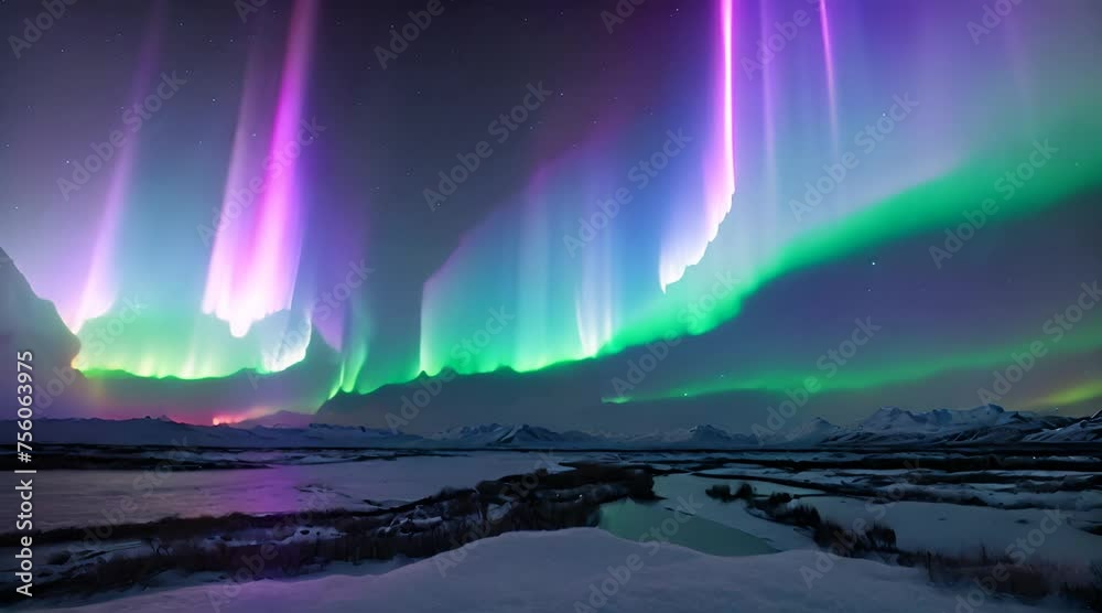 beautiful aurora borealis over the landscape beautiful aurora borealis over the landscape
