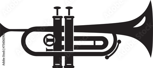 Sonic Serenade Sound Icon Vector Emblem Trumpet Tempo Music Trumpet Emblem