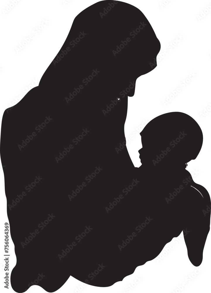 Maternal Modesty Hijab Woman with Baby Symbol Modest Moments Traditional Hijab Motherhood Design Maternal Modesty Hijab Woman with Baby Symbol Modest Moments Traditional Hijab Motherhood Design