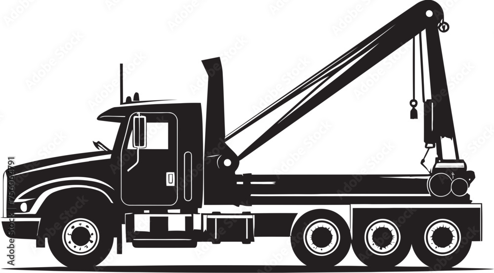 Naklejka premium Heavy Hauler Crane Truck Symbol Design Towering Titan Truck Crane Icon Logo