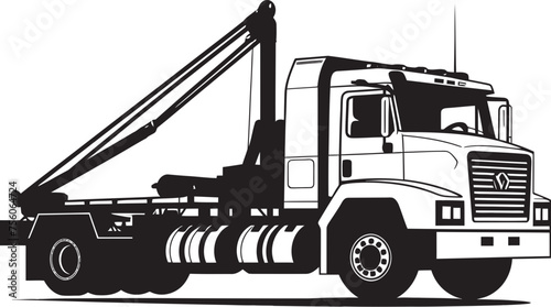 Heavy Hoist Crane Truck Symbol Design Tower Titan Truck Crane Icon Logo