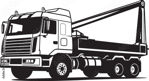Crane Commanders Truck Crane Icon Emblem Mighty Movers Truck Crane Vector Logo