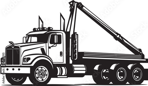 Hoist Heroes Crane Truck Symbol Mobile Mastery Truck Crane Vector Icon