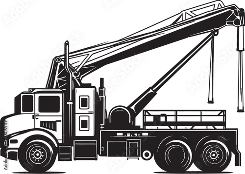 Crane Commanders Truck Crane Icon Emblem Tower Titans Crane Truck Vector Symbol