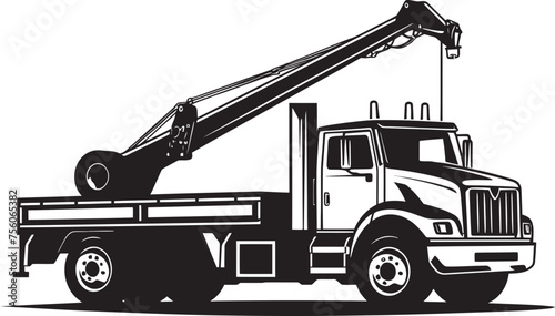 Crane Commander Truck Crane Logo Gear and Lifts Crane Truck Icon Design photo