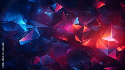 Futuristic Fusion: Irregular Polygons with Neon Gradients - A Chaotic Yet Balanced, Edgy, and Contemporary Geometric Composition