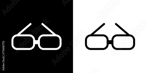Glasses icon. Business icon. Tool icon. CEO icon. Black icon. Black line icon. Silhouette.
