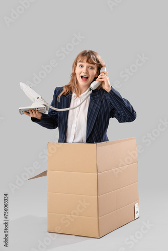 Funny shocked businesswoman...