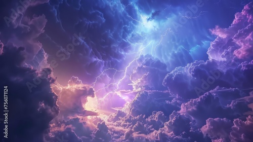 sky with electrical storm generative ai
