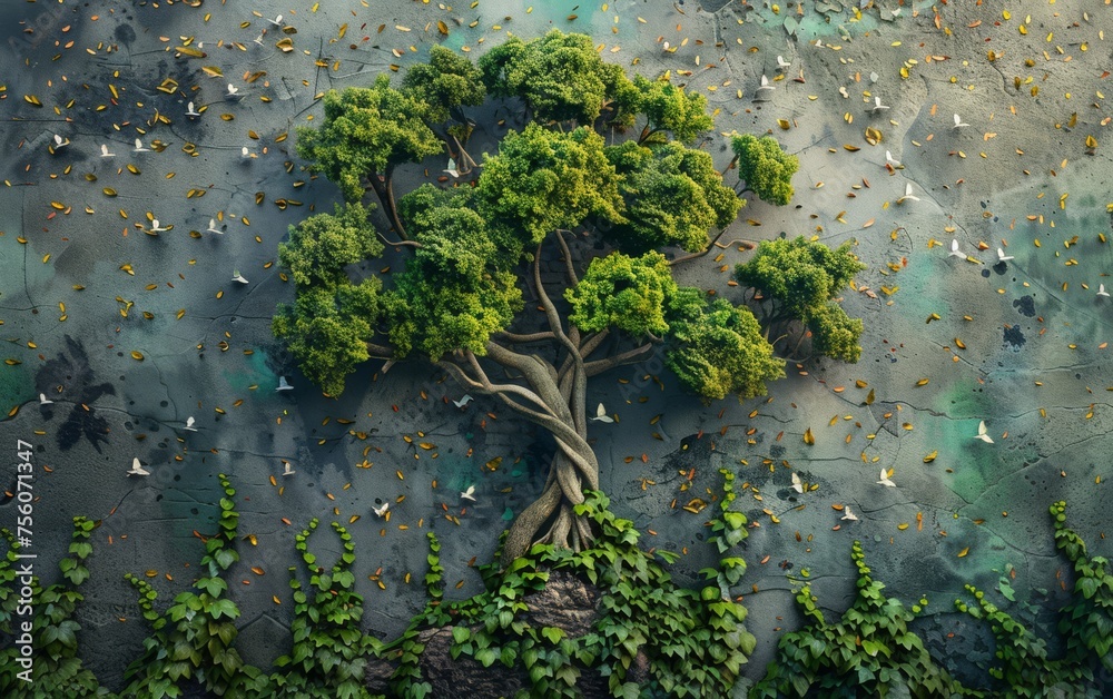 Eco Art campaign for an environmental NGO, emphasizing harmony with nature Eco Art campaign for an environmental NGO, emphasizing harmony with nature