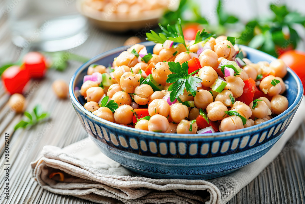 Delicious Chickpea Salad with Tomatoes and Cucumbers Delicious Chickpea Salad with Tomatoes and Cucumbers