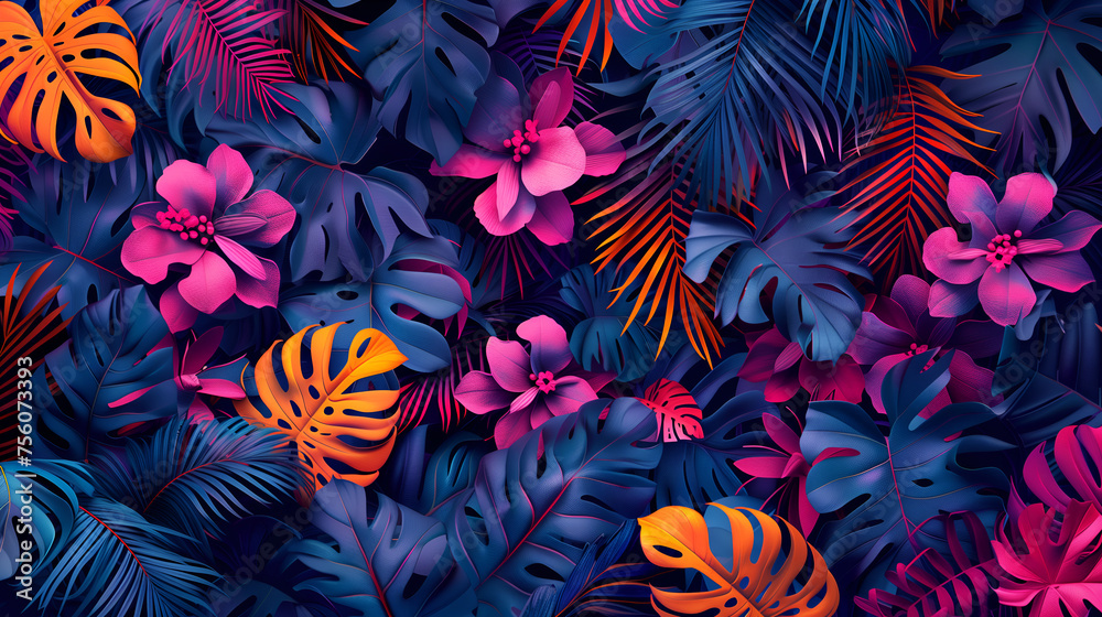 colorful tropical leaves background colorful tropical leaves background