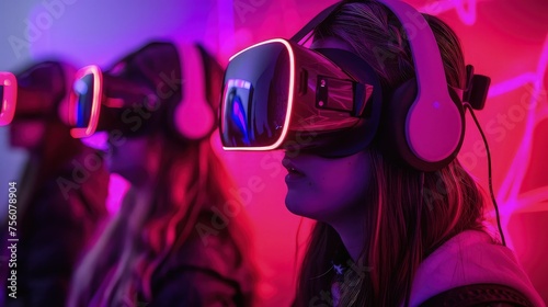 VR Showcase: Woman Interacting with Technology at Exhibition © pengedarseni