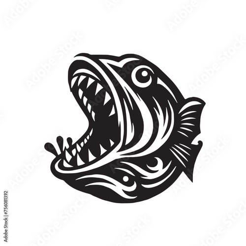Fototapeta Naklejka Na Ścianę i Meble -  fish silhouette png ,fish mouth silhouette images ,fish mouth  silhouette vector ,fish silhouette drawing 