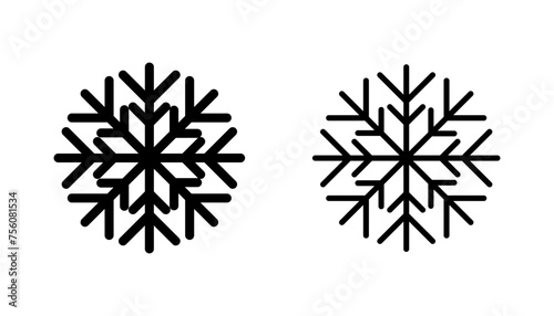 Snow icon set. snowflake icon vector © AAVAA