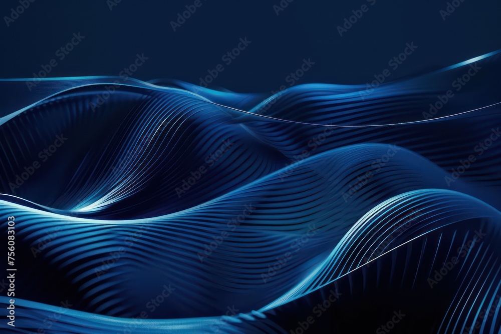 dark blue abstract moving smoothed lines with futuristic glowing effect and empty blank background dark blue abstract moving smoothed lines with futuristic glowing effect and empty blank background