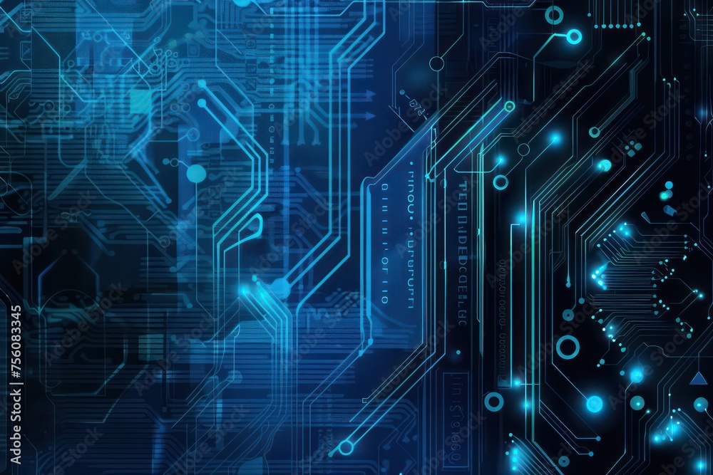 blue circuit boards design image background blue circuit boards design image background