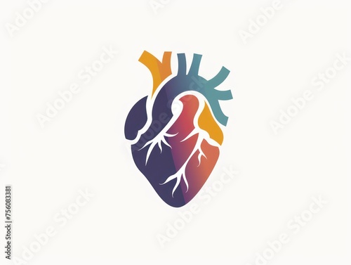 human heart, clean lines, simple shapes