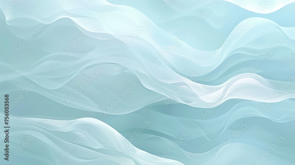Fototapeta premium digital illustration background, modern abstract waves, light blue colors, low opacity