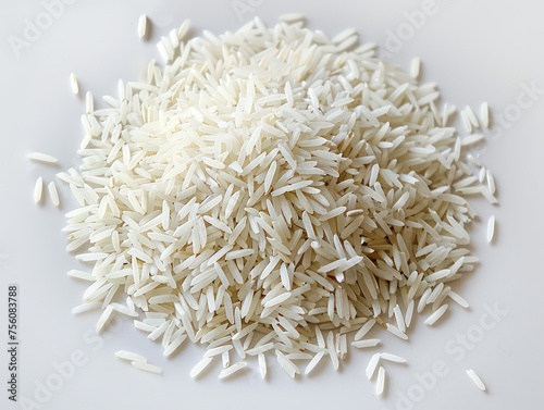 basmati rice on a white surface