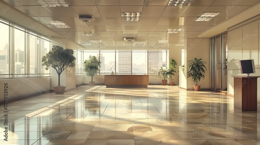 empty office, modern, bright