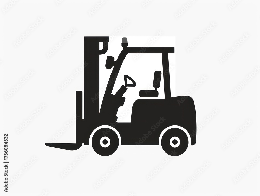 forklift design logo, black on white background forklift design logo, black on white background