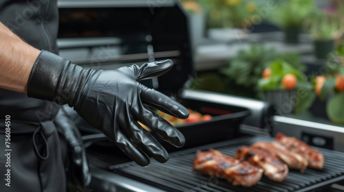 A heatresistant glove is included in the packaging to protect fingers from accidental burns. photo