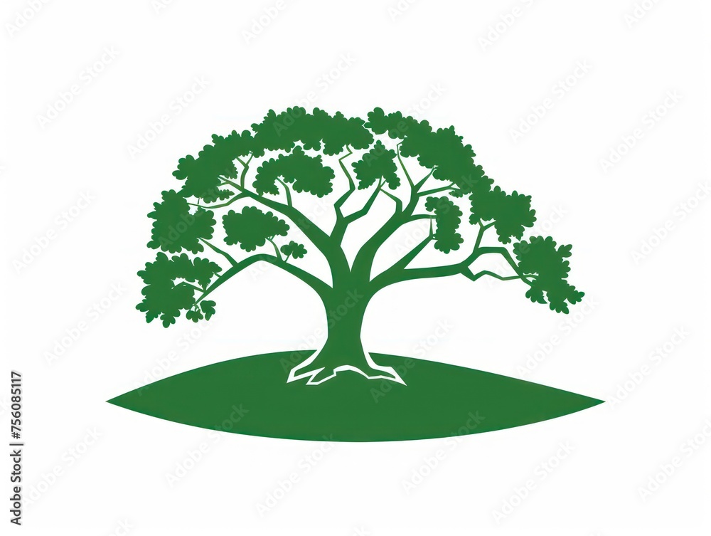  large green tree logo design
