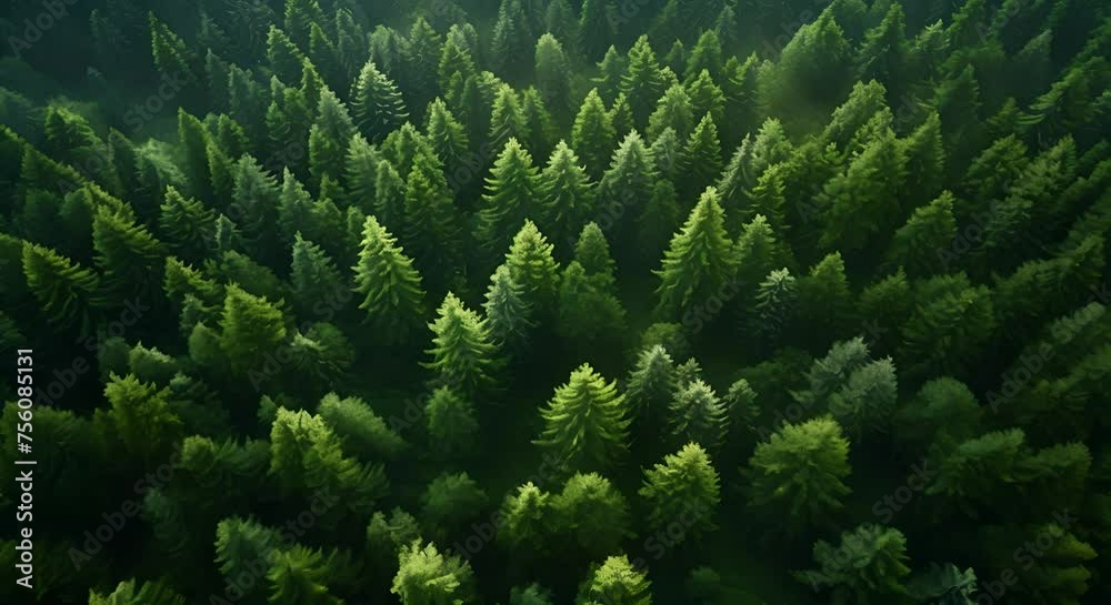 Lush green forest from above, vibrant nature background