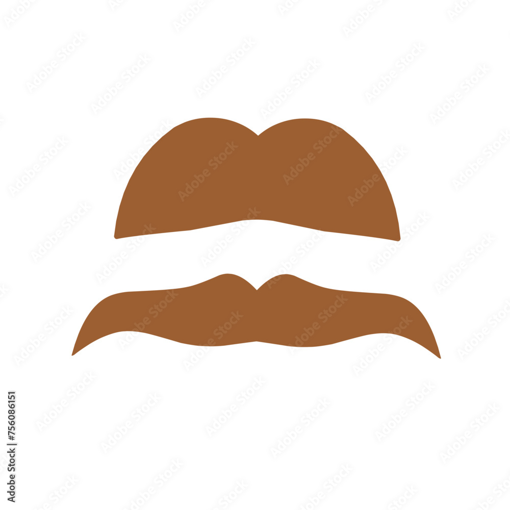 collection of mustache models, brown mustache.