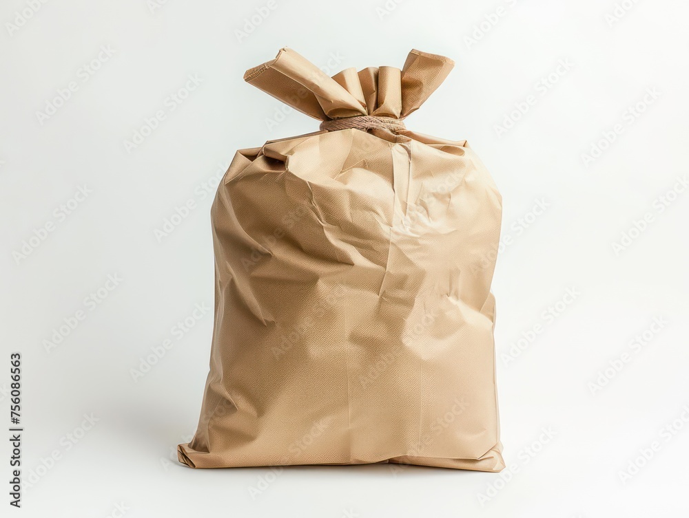 kraft paper bag on a white background kraft paper bag on a white background