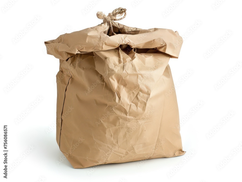 kraft paper bag on a white background kraft paper bag on a white background