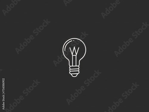  light bulb line art logo design 