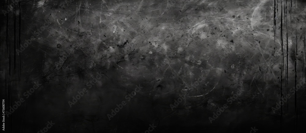 A monochrome photography of a dark background with grey tones, showing a pattern of wood flooring and soil, creating a mysterious and elegant atmosphere - obrazy, fototapety, plakaty 