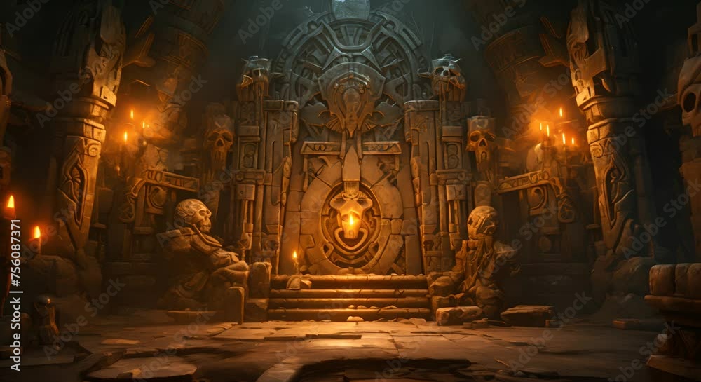 Cursed tomb with puzzles and treasures from ancient times