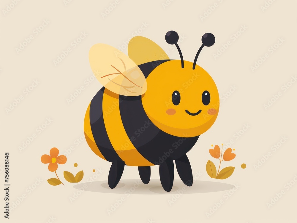 bee cartoon illustration for kids on white background bee cartoon illustration for kids on white background