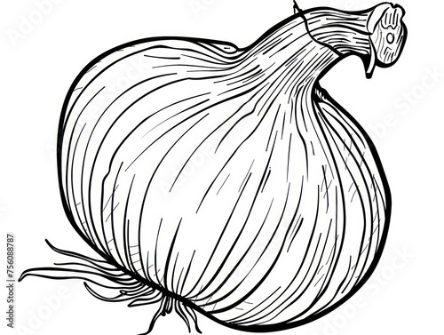 Wallpaper Mural onion outine draw, black and white, sharp lines Torontodigital.ca