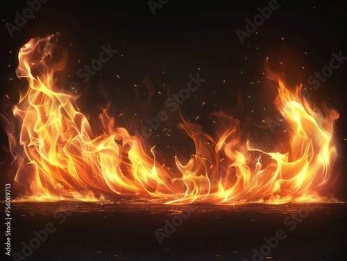 flames on a black background