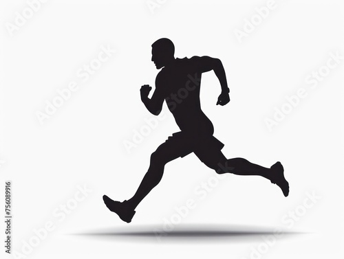 runner black vector silhouette  white background