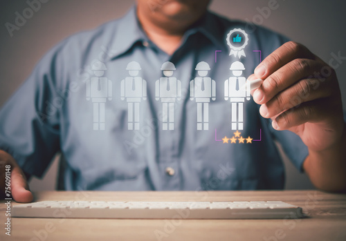 User give rating service experience checkbox online application, client review satisfaction feedback survey questionnaire concept, Customer can checklist evaluate quality service leading