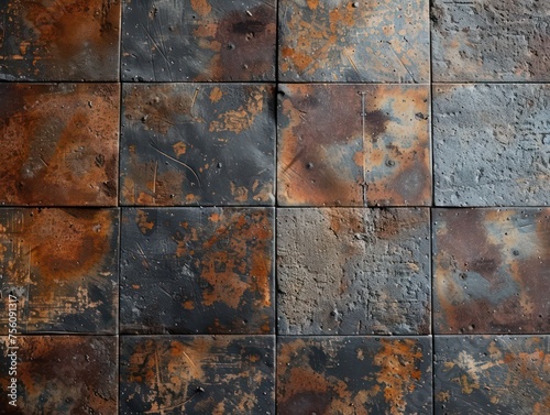 texture of rusted industrial metal flooring