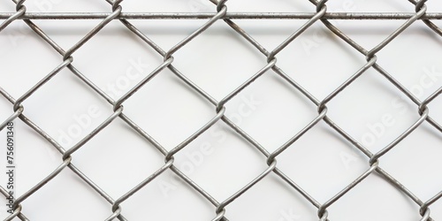 chain link fence on the white background 