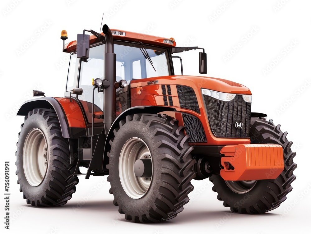 Obraz premium red tractor isolated on white