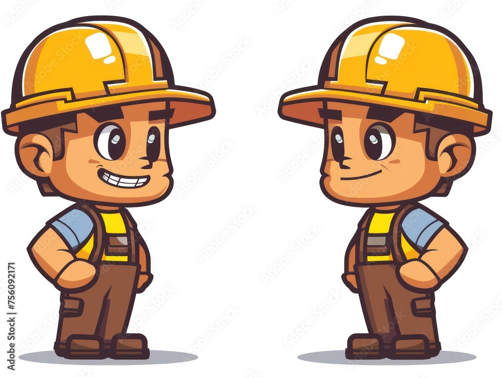 cartoon mascot of an engineer with construction hat cartoon mascot of an engineer with construction hat