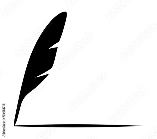 羽根ペンのシルエット