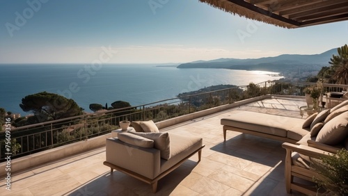 Exquisite mansion perched on the serene shores of the French Riviera, offering sweeping views of the azure Mediterranean and private terraces overlooking the coastal beauty