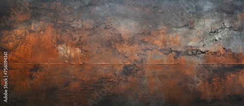 A detailed closeup of a rusty brown metal surface resembling the texture of aged wood, creating a unique art piece inspired by natural landscapes with hints of darkness and visual arts