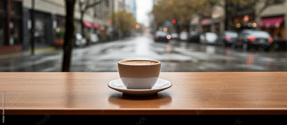 Fototapeta premium Empty Coffee Cup on a Cafe Table.