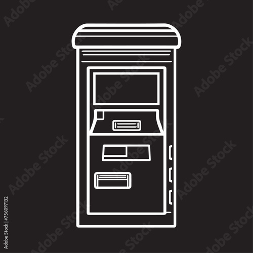 Atm in cartoon, doodle style. Image for t-shirt, web, mobile apps and ui. Isolated 2d vector illustration in logo, icon, sketch style, Eps 10. AI Generative